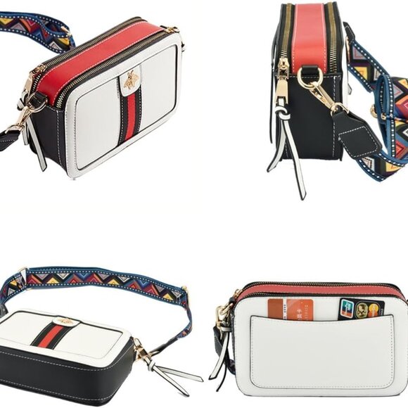 Women Crossbody Purse PU Leather Shoulder Handbag with Removable Straps - Picture 3 of 7